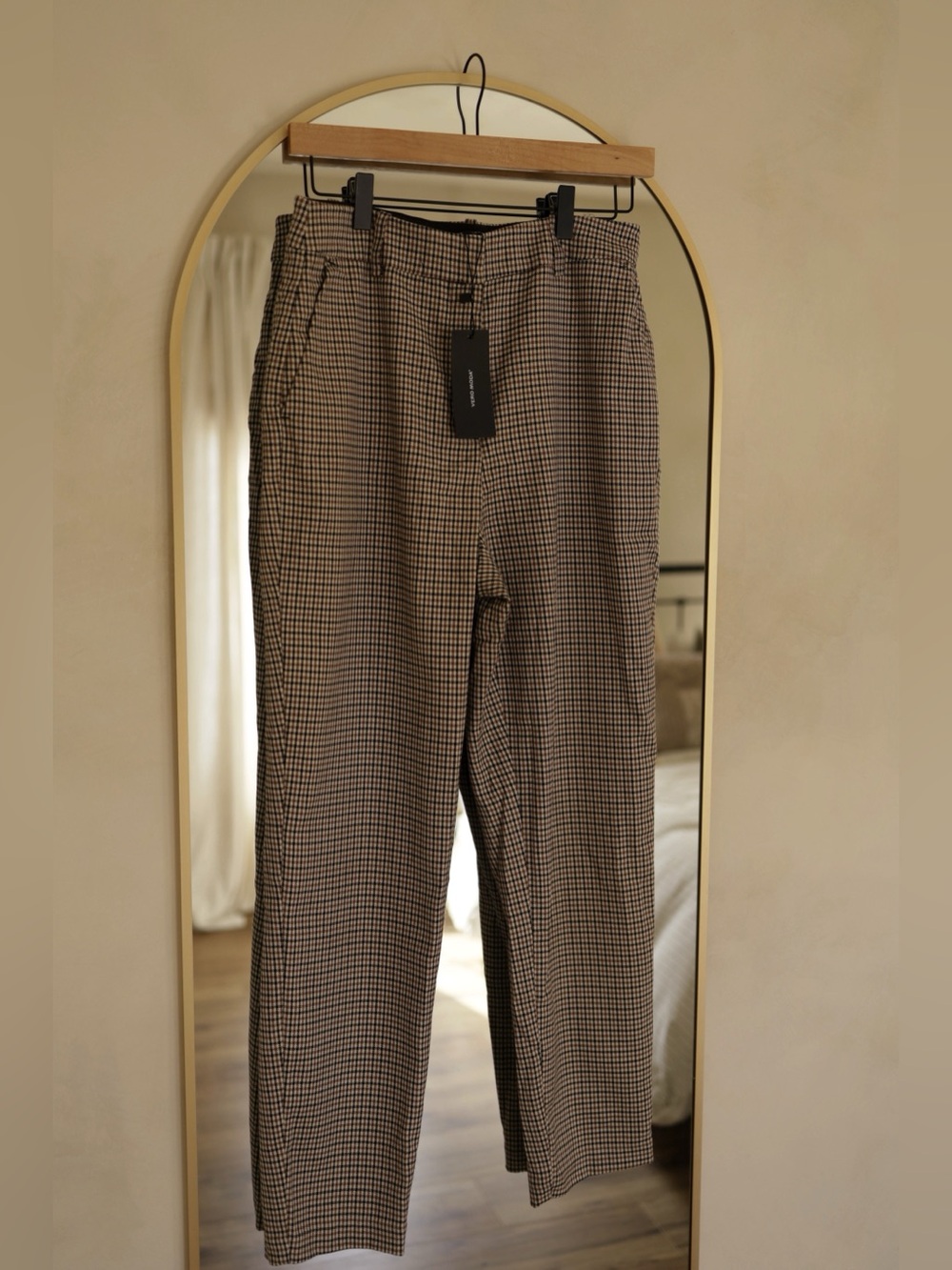 NWT Checkered Dress Pants - Beige/Brown